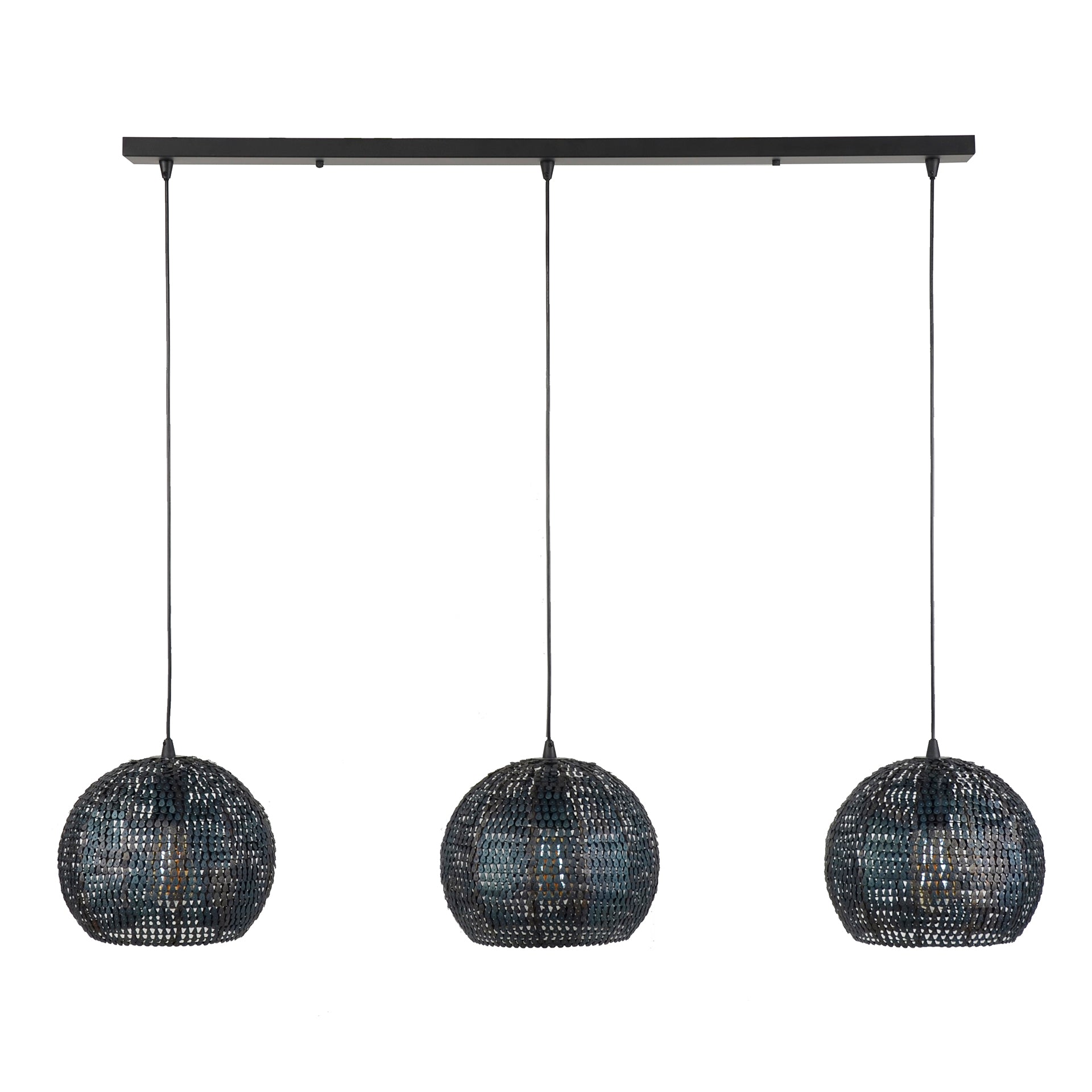 Hanglamp Armor Orb 3 Lichts Zwart Bruin