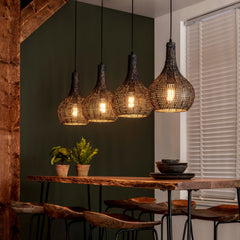 Hanglamp Armor Cone 4 Lichts Zwart Bruin