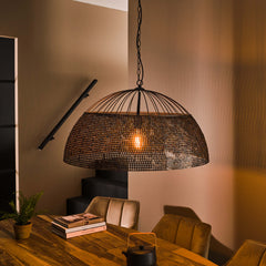 Hanglamp Armor 1 Lichts O80Cm Zwart Bruin