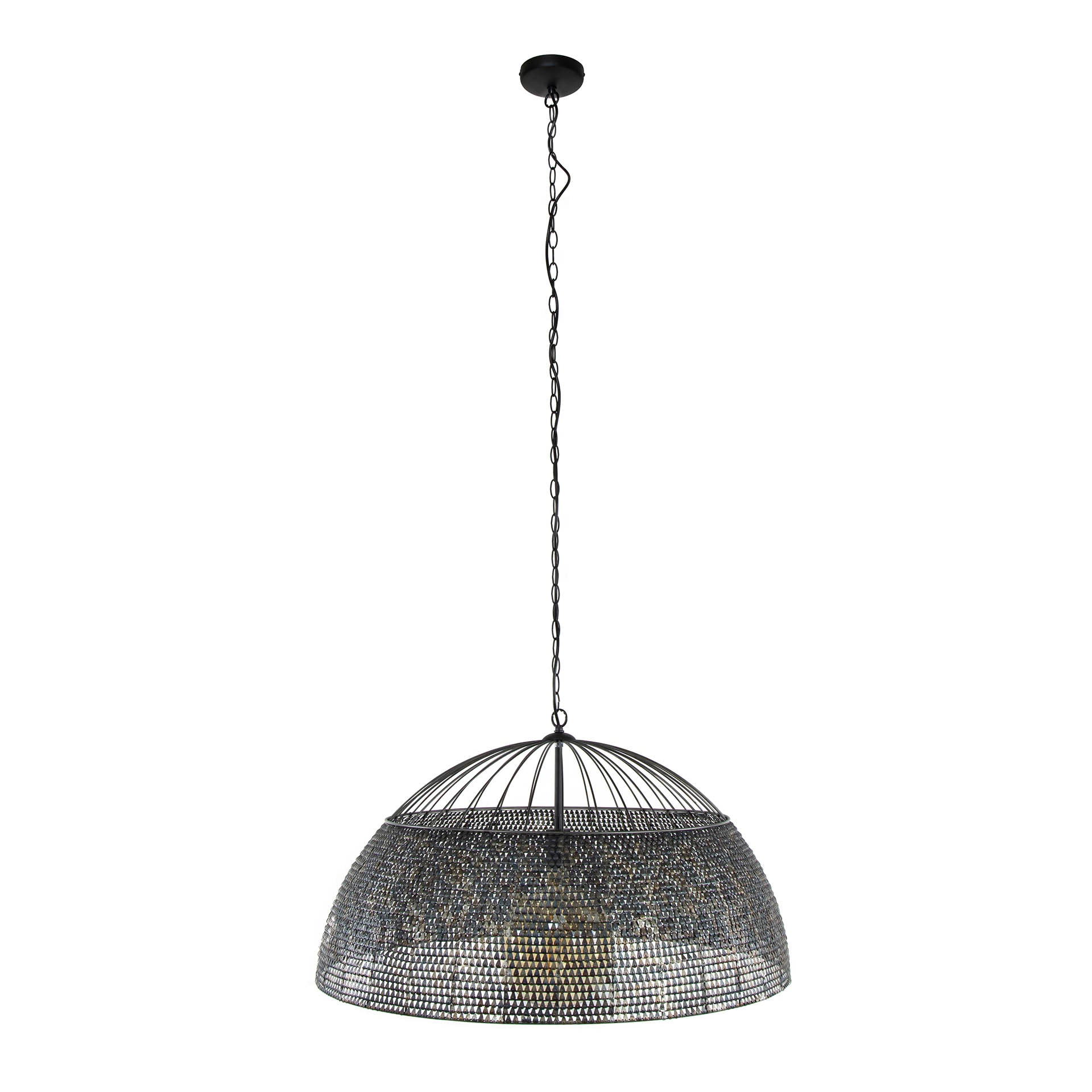 Hanglamp Armor 1 Lichts O80Cm Zwart Bruin