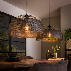 Hanglamp Armor Open 2 Lichts O60Cm Zwart Bruin