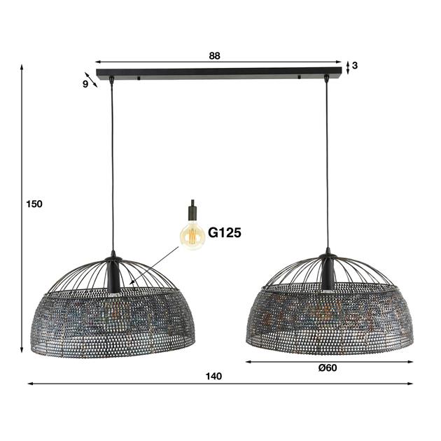 Hanglamp 2L armor Ø60