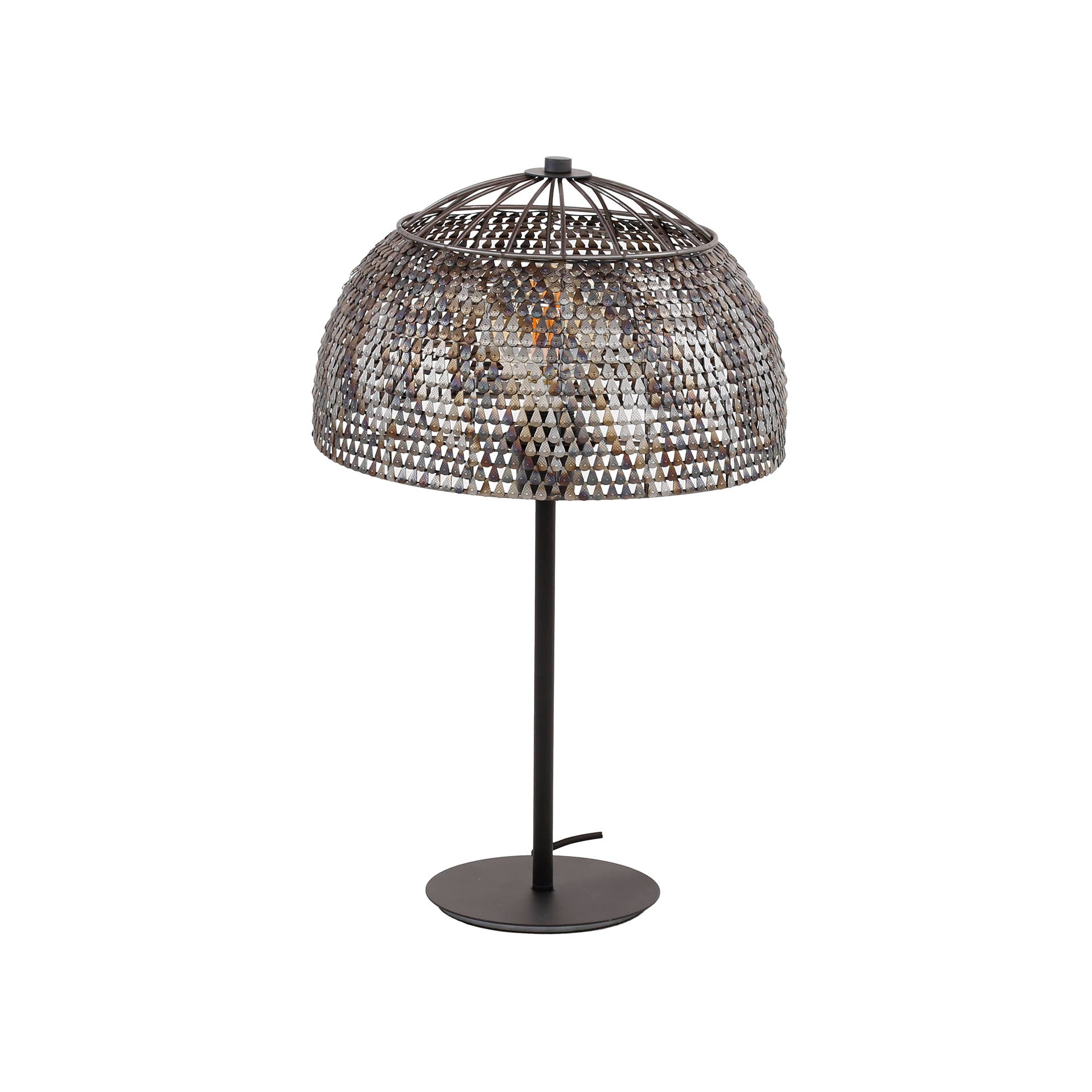 Tafellamp Armor Open 1 Lichts Zwart Bruin