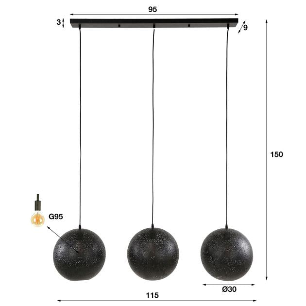 Hanglamp 4x Ø25 zip