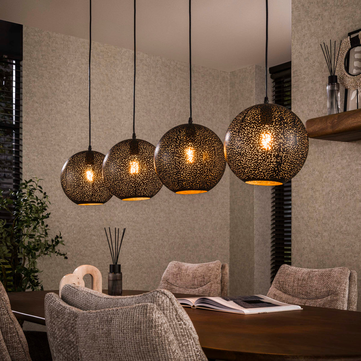 Hanglamp Zip 4-lichts / Artic zwart