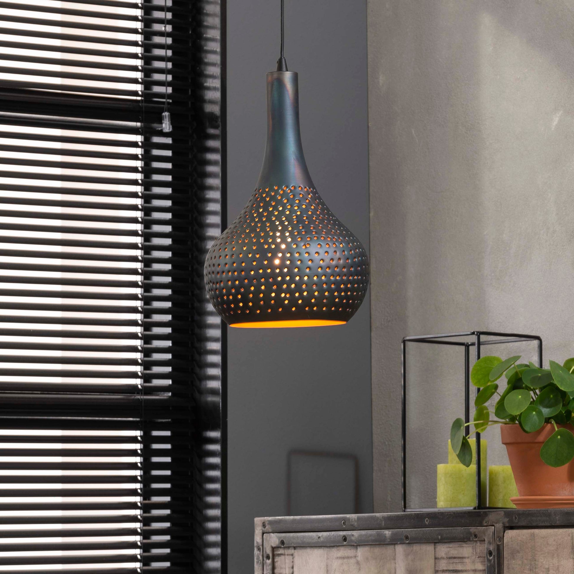 Hanglamp Punch Cone 1-lichts / Zwart bruin