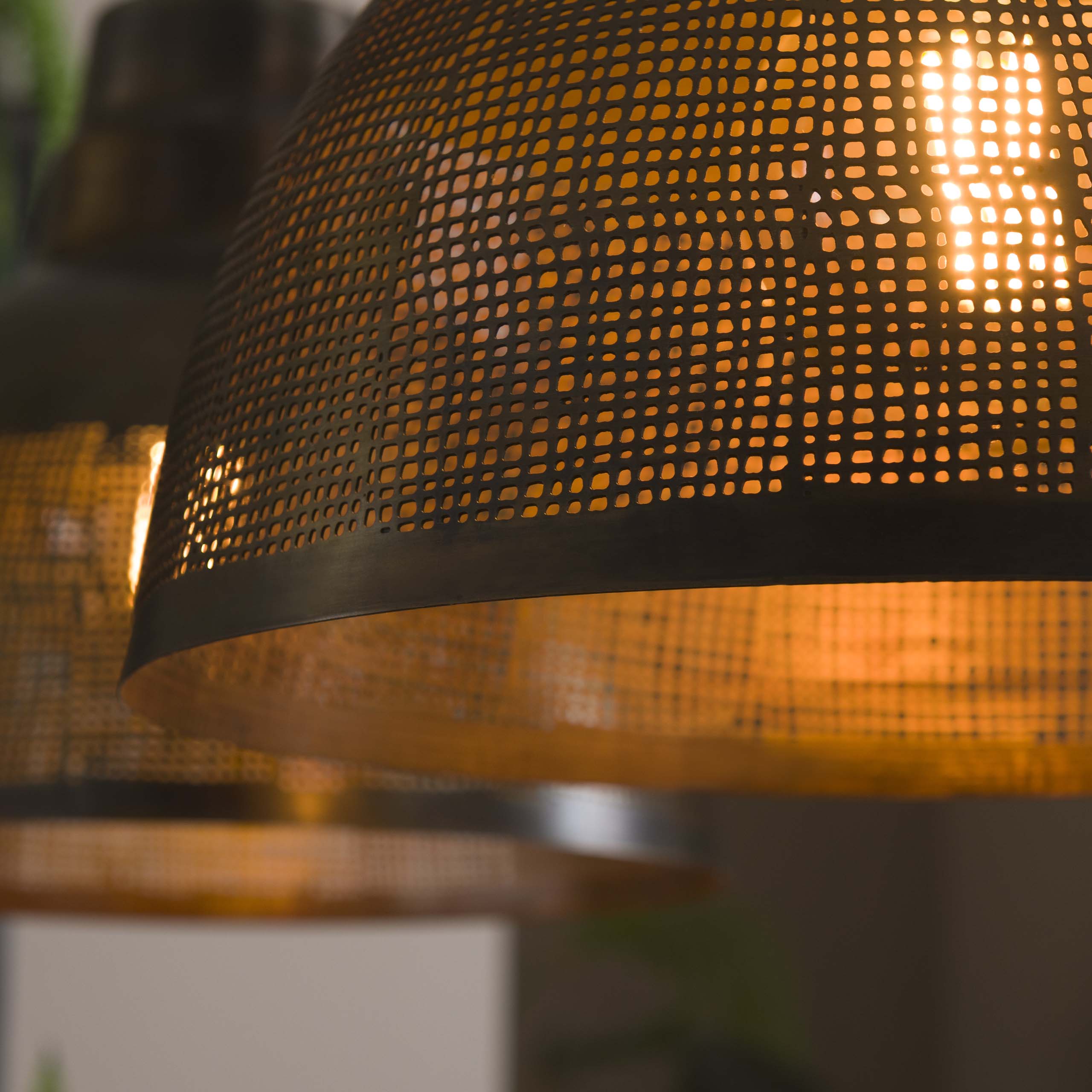 Hanglamp Screen 2 Lichts Antiek Brons