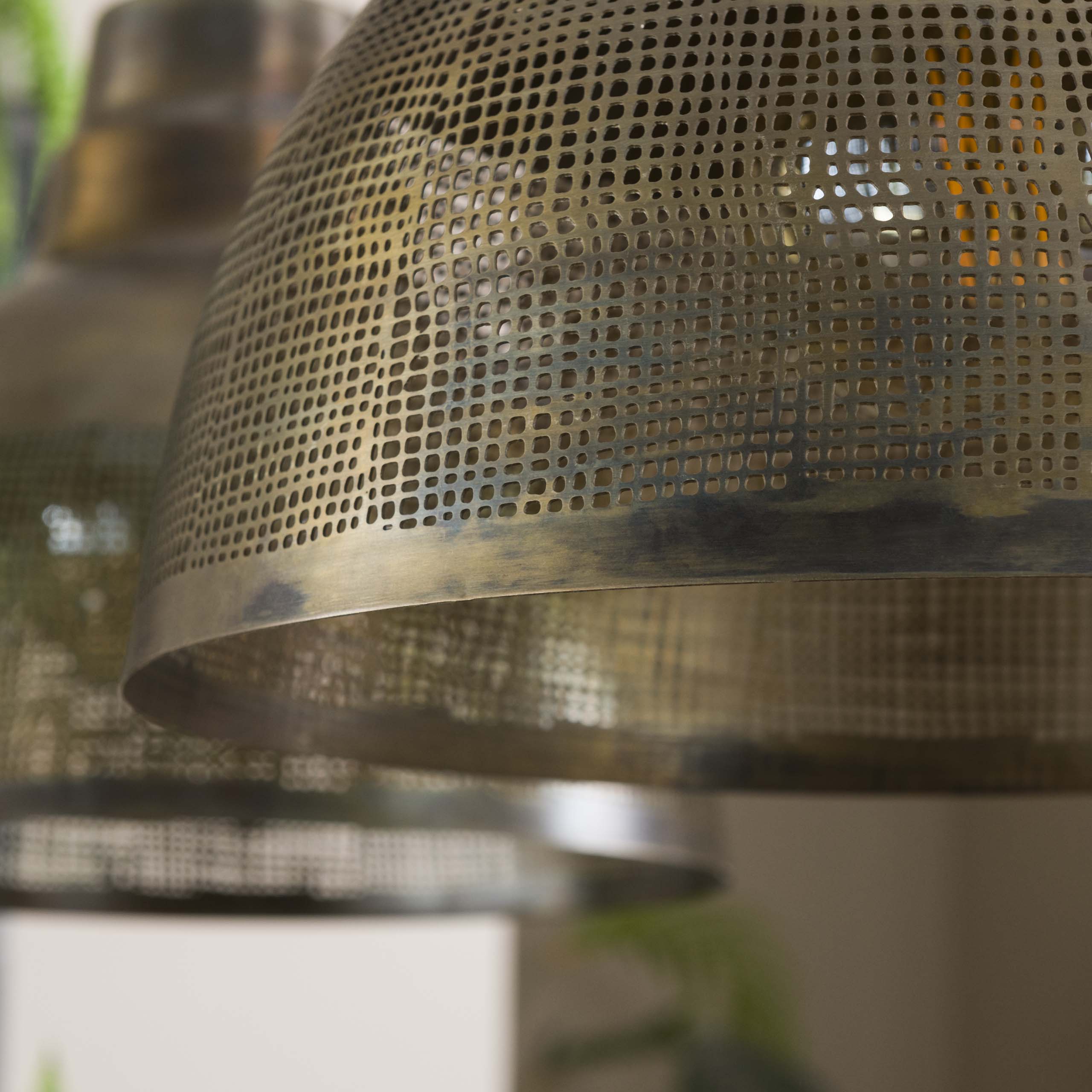 Hanglamp Screen 2 Lichts Antiek Brons