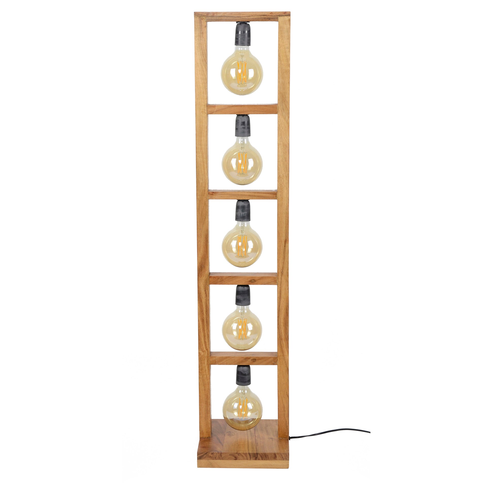 Vloerlamp Modulo 5 Lichts Massief Acacia