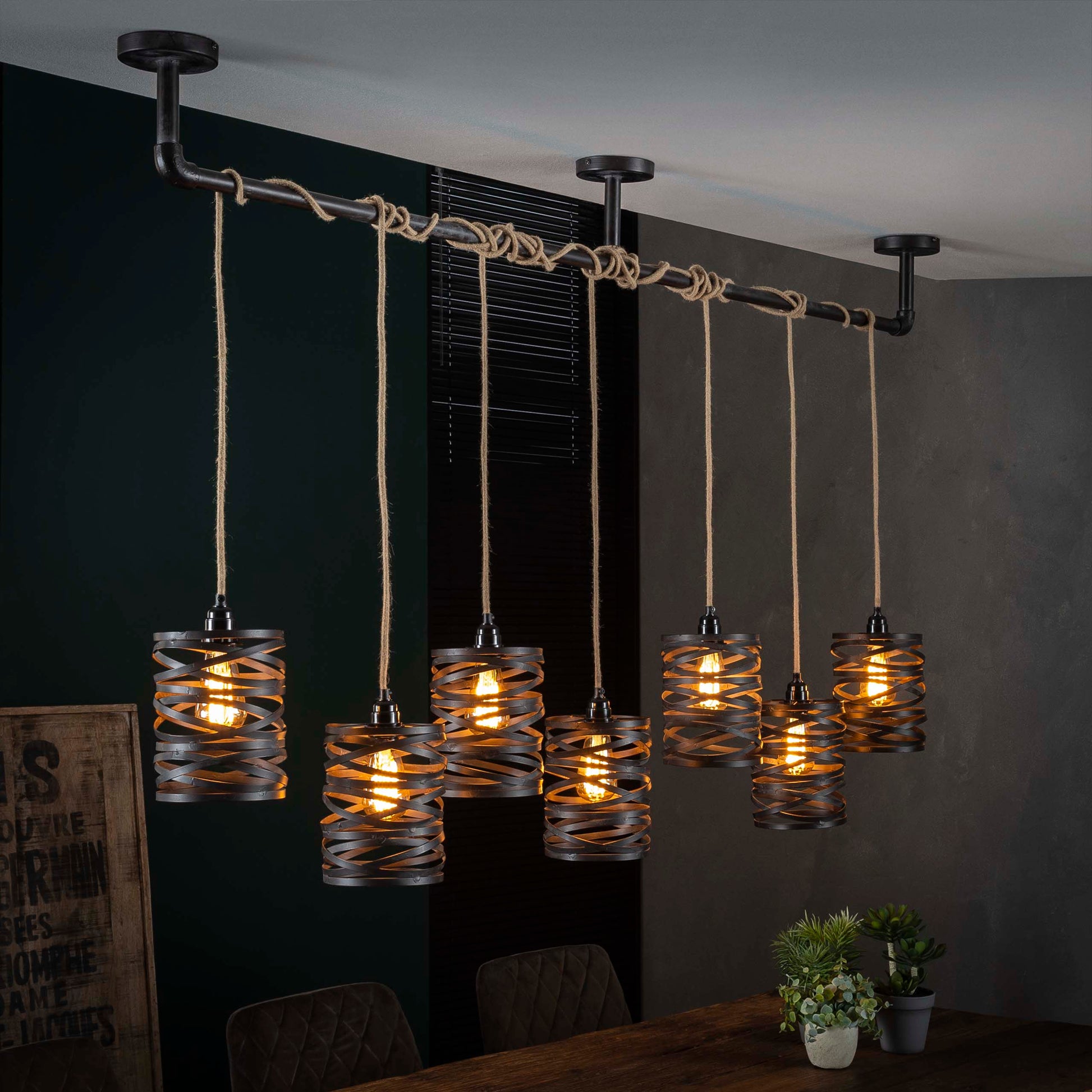 Hanglamp Twist XL 7-lichts / Slate grey