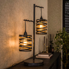 Tafellamp Spindle 2 Lichts Slate Grey