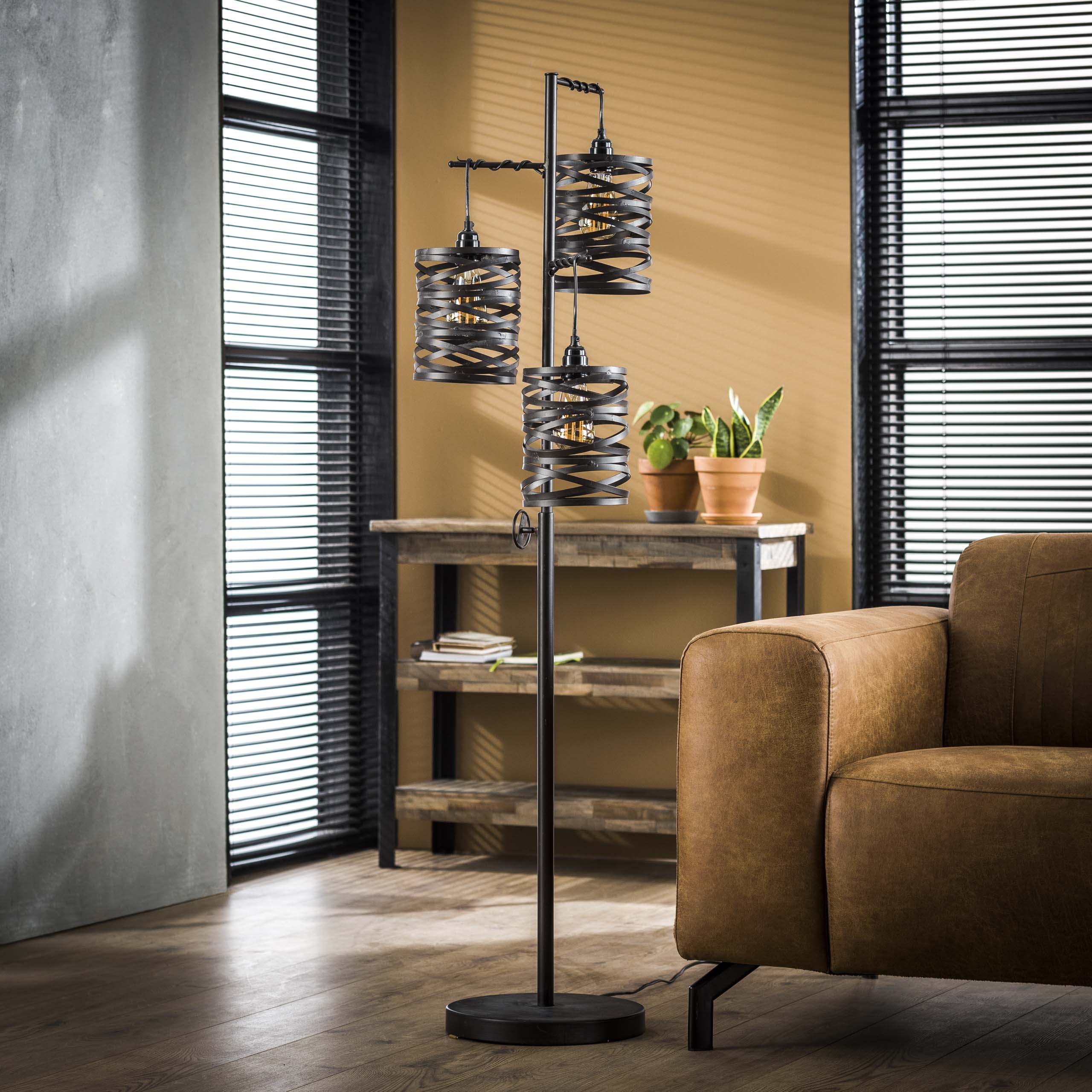 Vloerlamp Spindle 3 Lichts Slate Grey