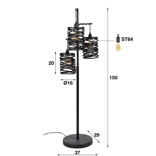 Vloerlamp 3L spindle