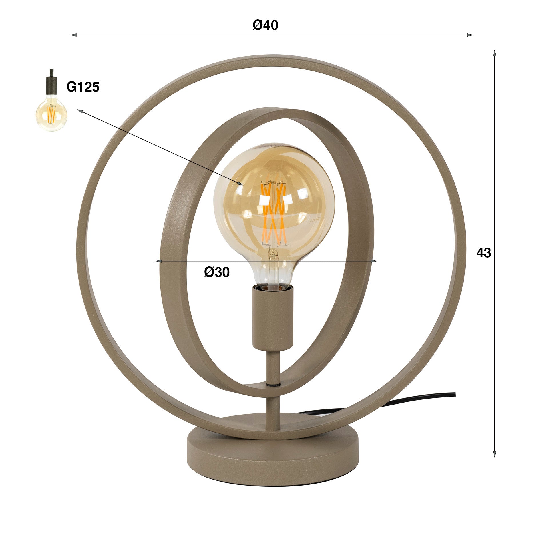 Tafellamp Turn Around 1 Lichts Beige