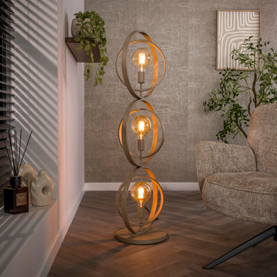 Vloerlamp Turn Around 3 Lichts Beige