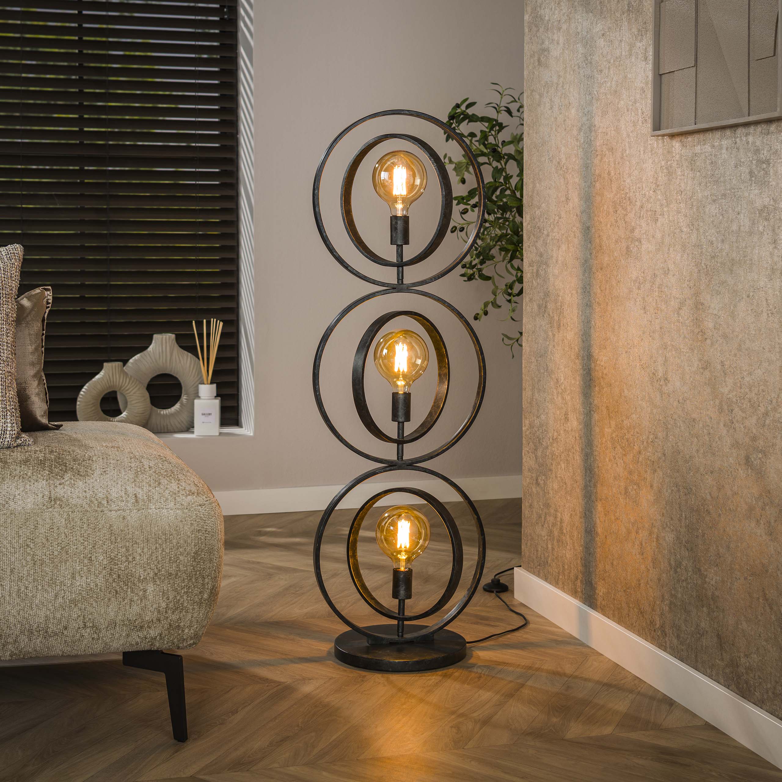 Vloerlamp Turn Around 3-lichts / Charcoal
