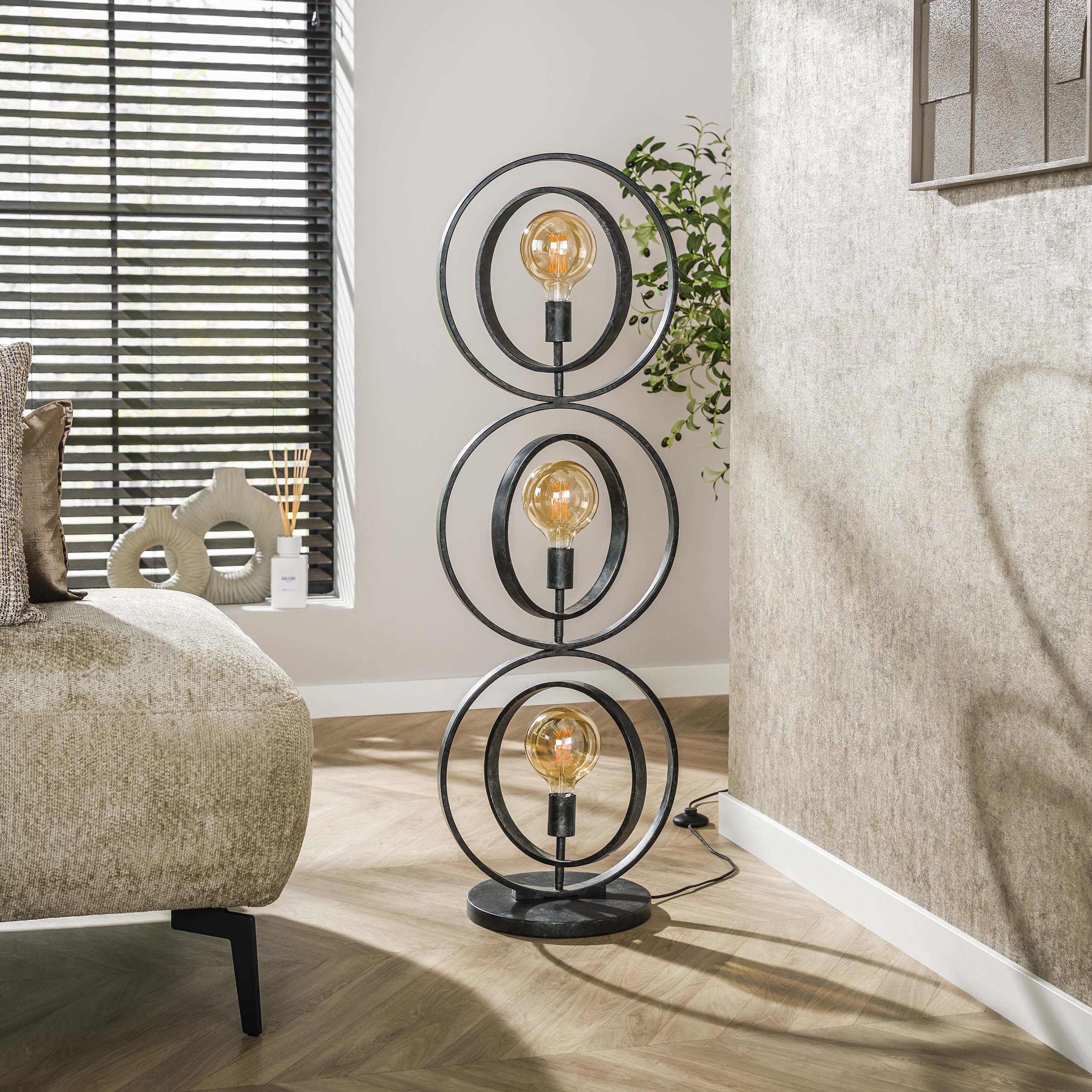 Vloerlamp Turn Around 3 Lichts Charcoal