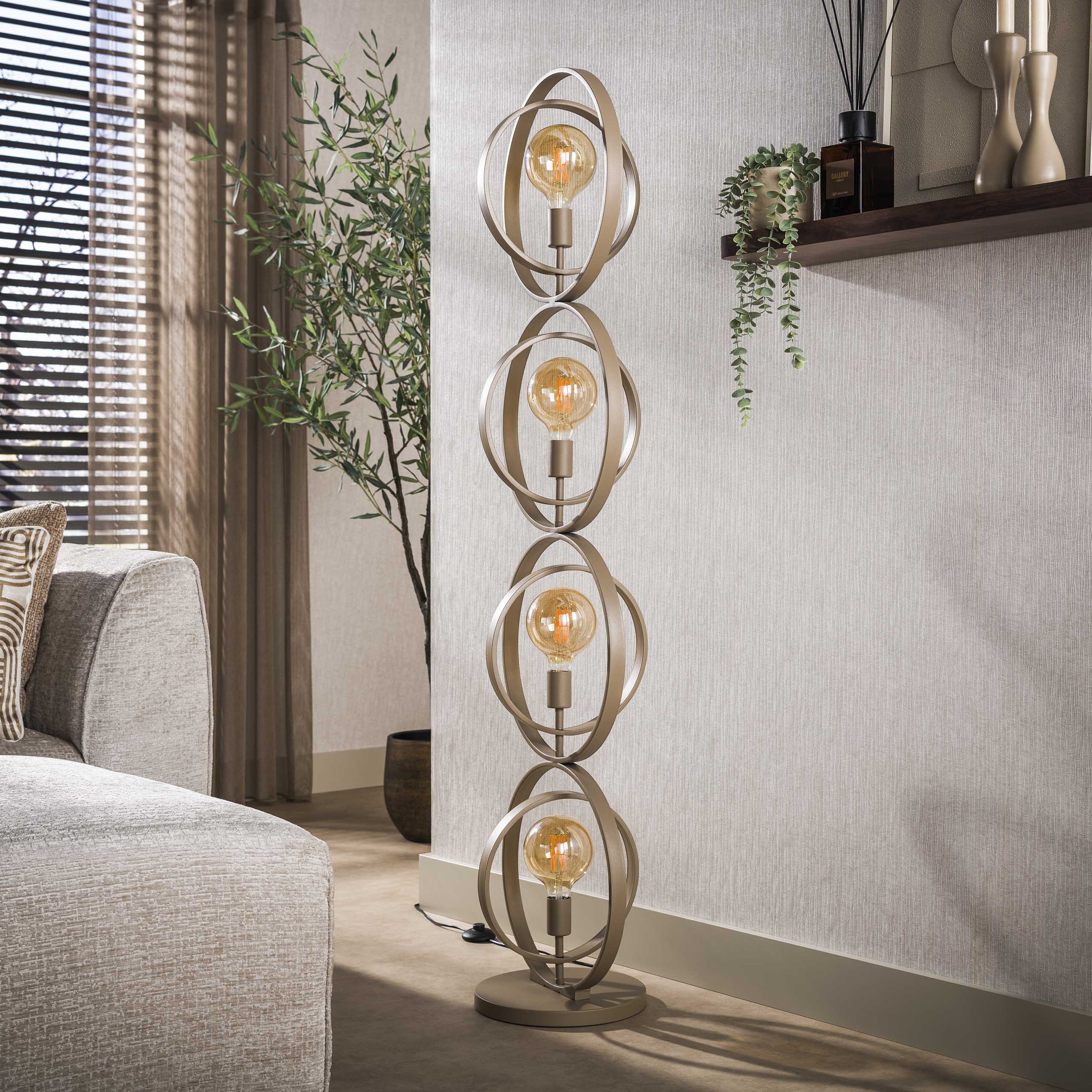 Vloerlamp Turn Around 4 Lichts Beige