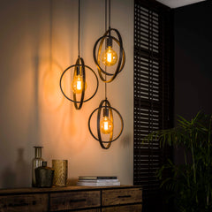 Hanglamp Turn Around Getrapt 3 Lichts Charcoal