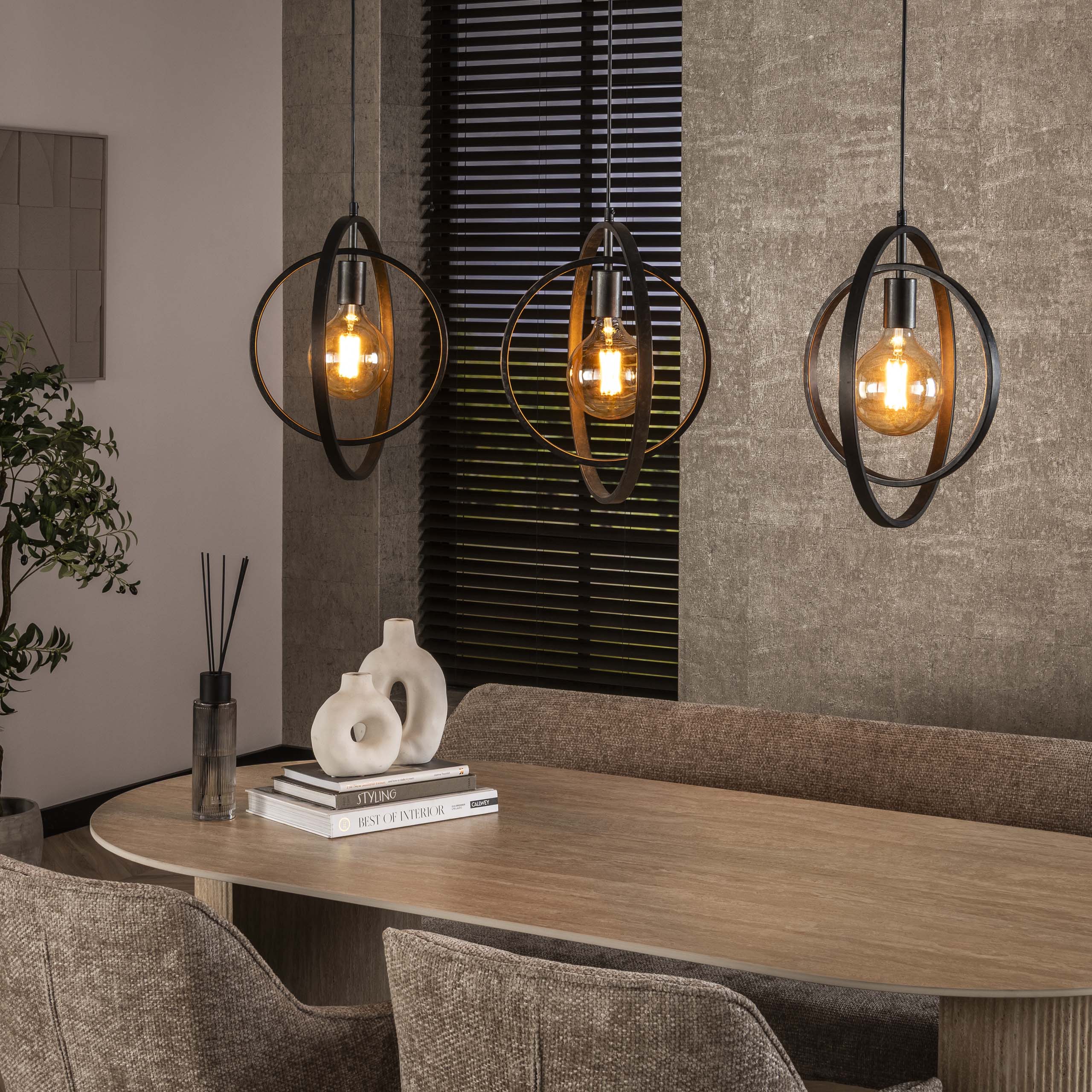 Hanglamp Turn Around 3-lichts / Charcoal