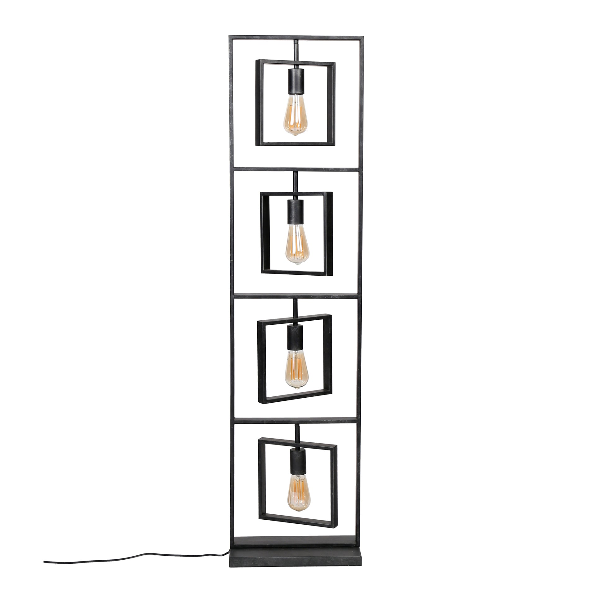 Vloerlamp Turn Square 4 Lichts Charcoal