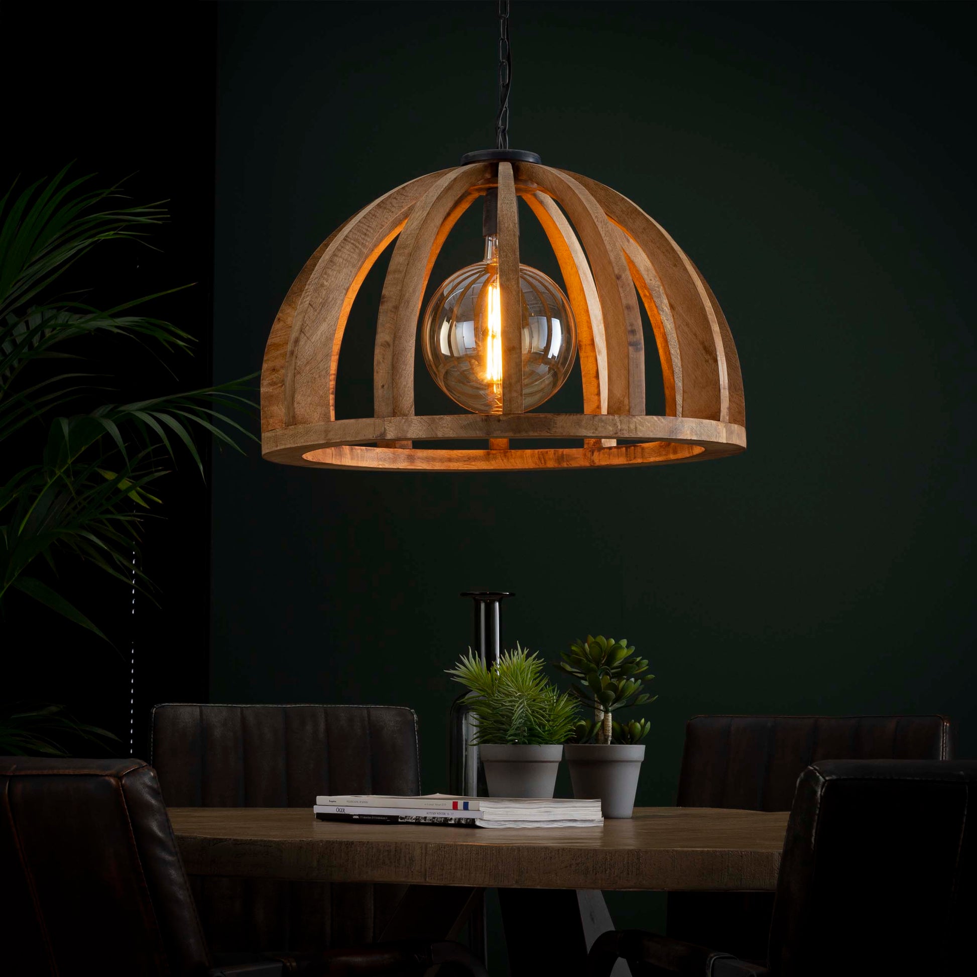 Hanglamp Orba 1-lichts Ø60cm / Massief mango