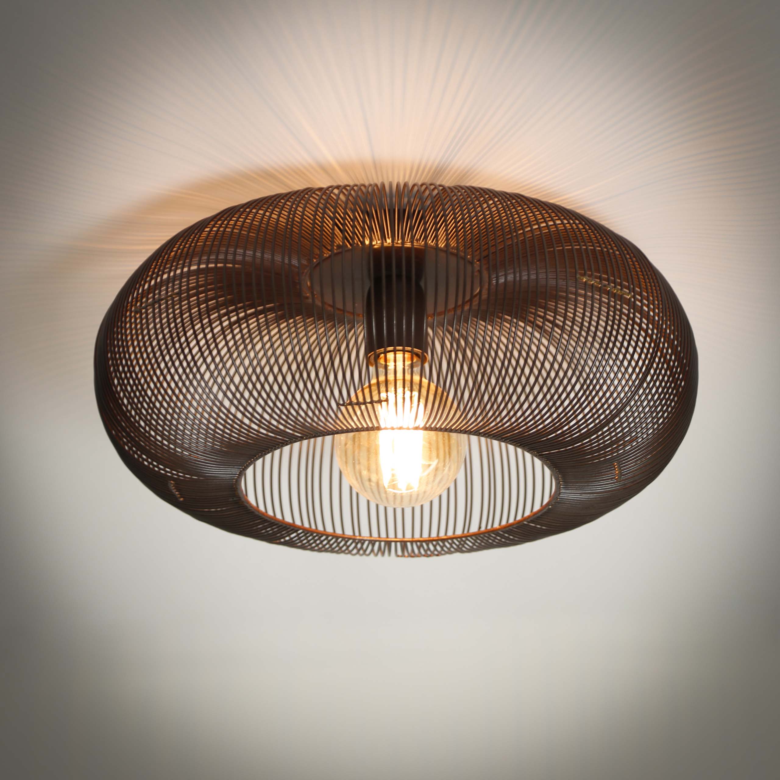 Plafondlamp Copper Twist 1-lichts / Zwart nikkel