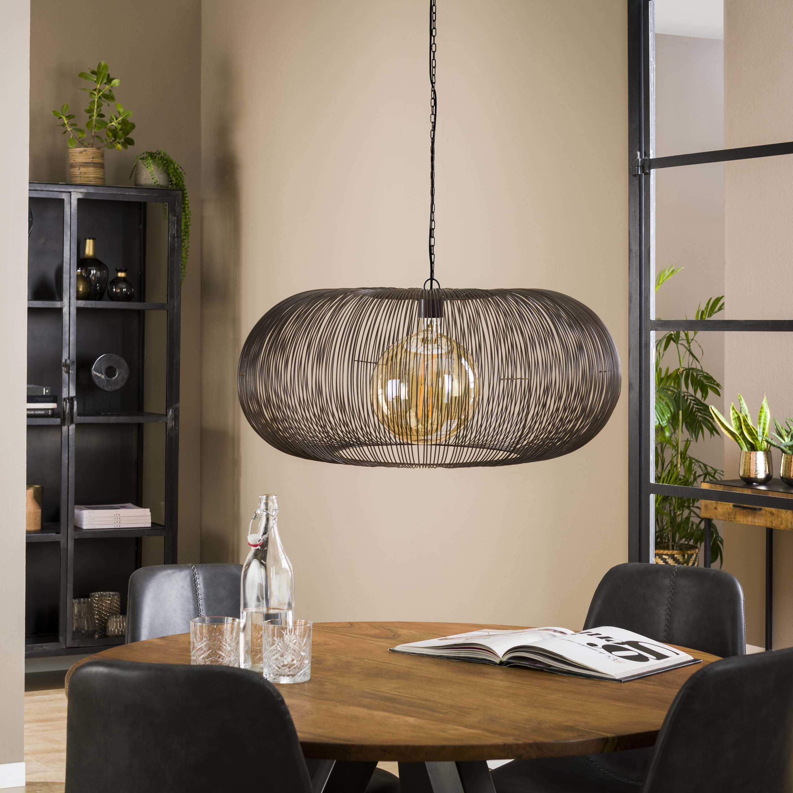 Hanglamp Copper Twist 1 Lichts O70Cm Zwart Nikkel