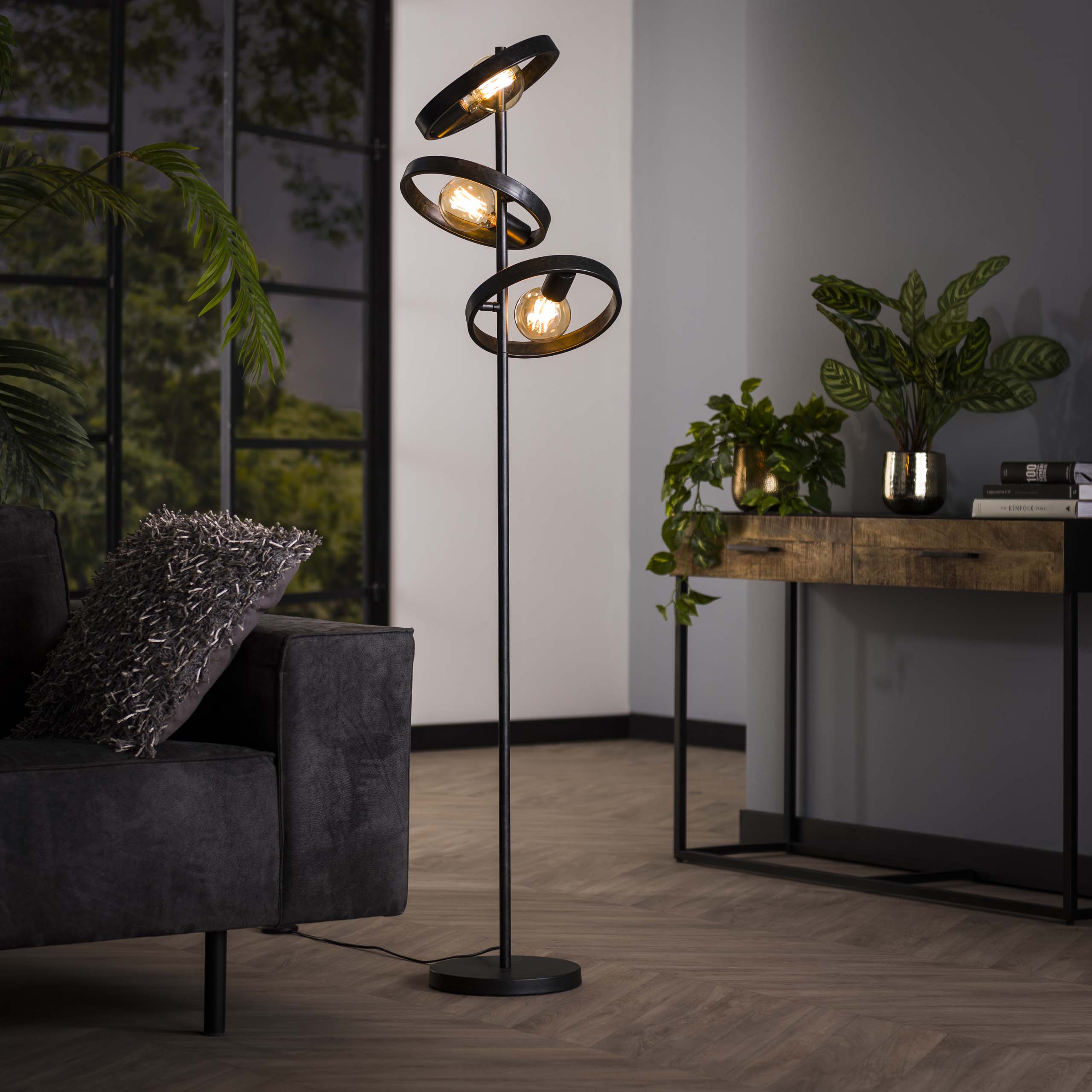 Vloerlamp Hover 3-lichts / Charcoal