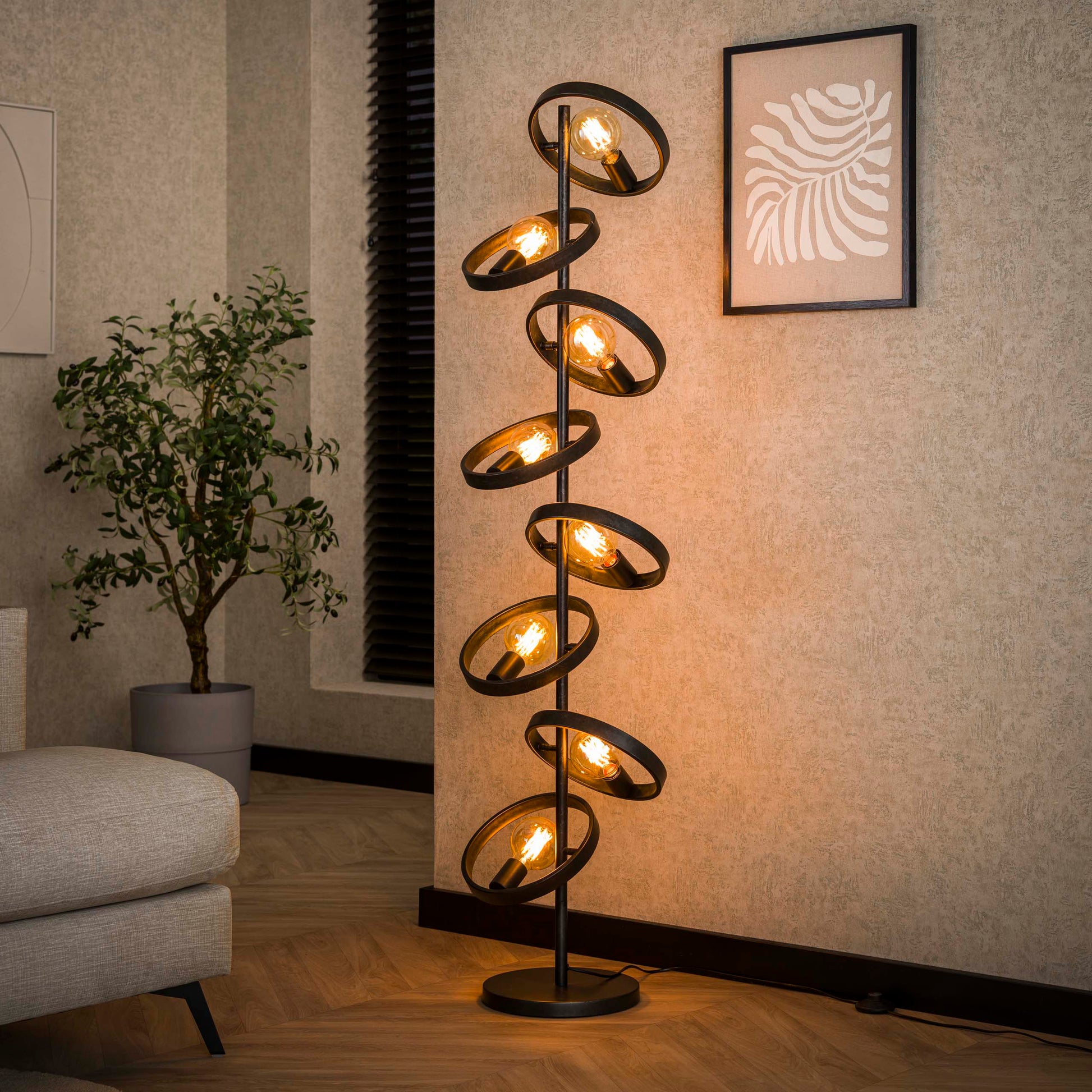 Vloerlamp Hover 8-lichts / Charcoal