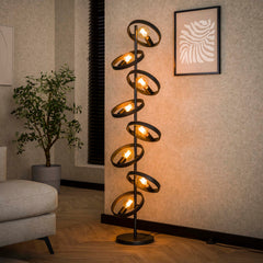 Vloerlamp Hover 8 Lichts Charcoal