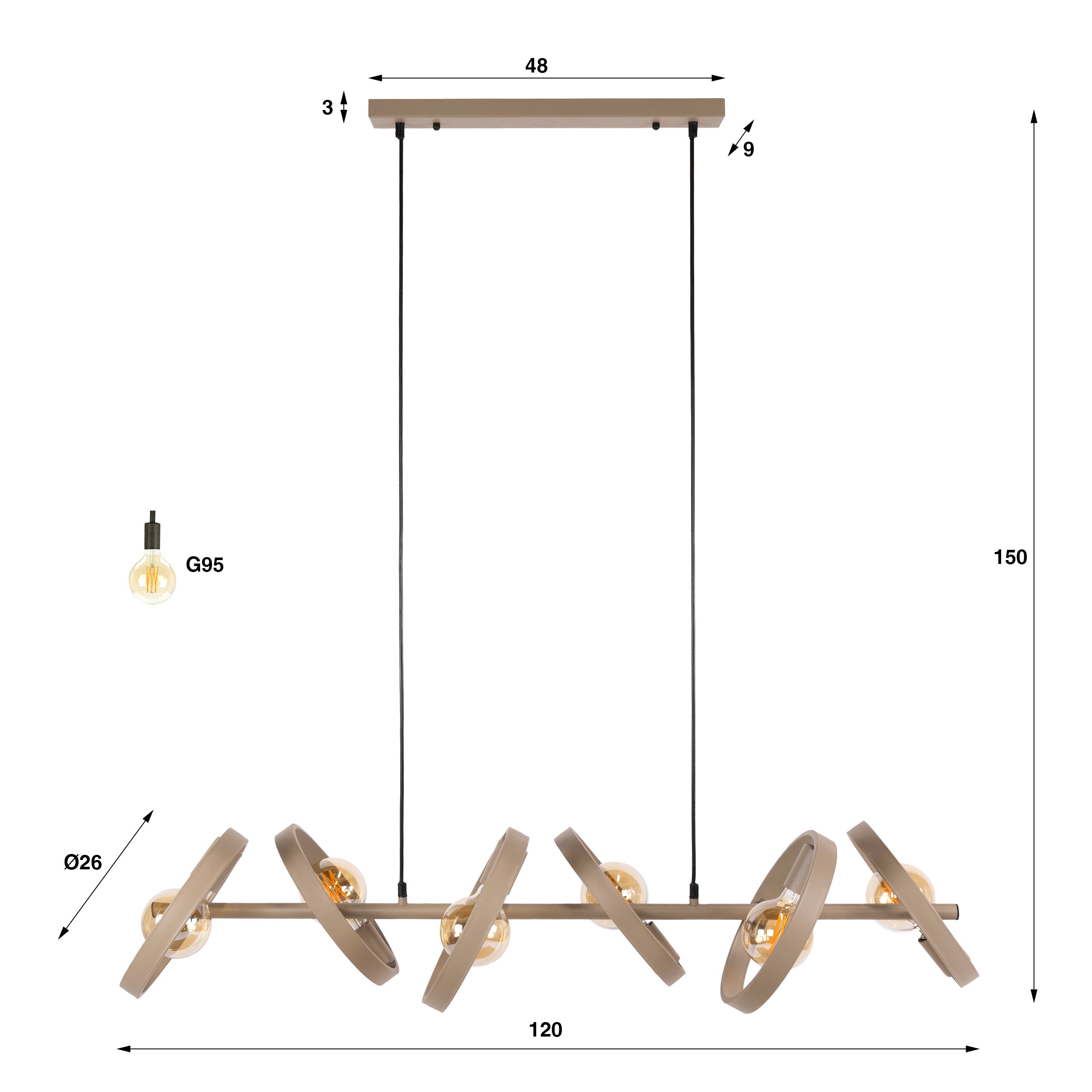 Hanglamp Hover 6 Lichts