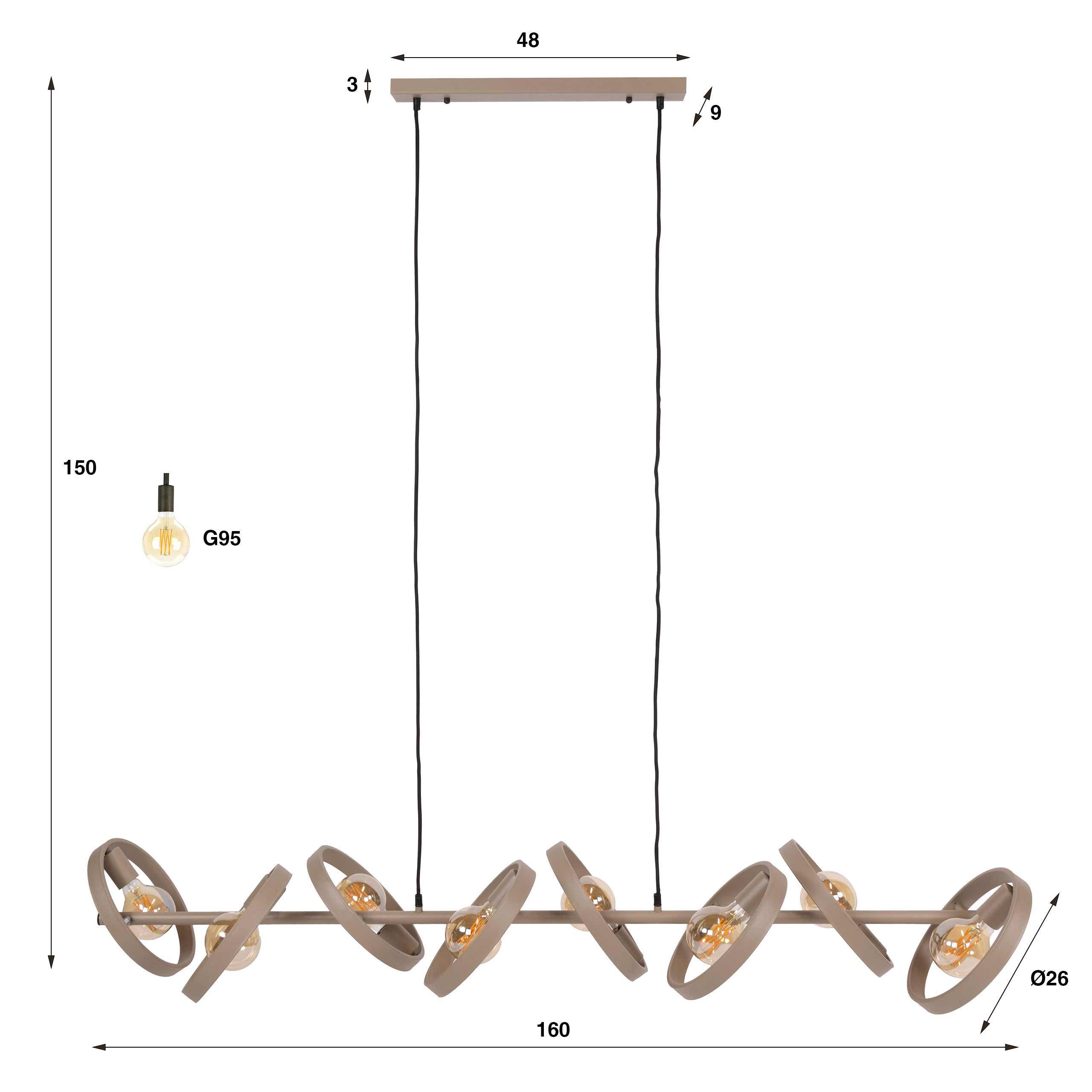 Hanglamp Hover 8 Lichts