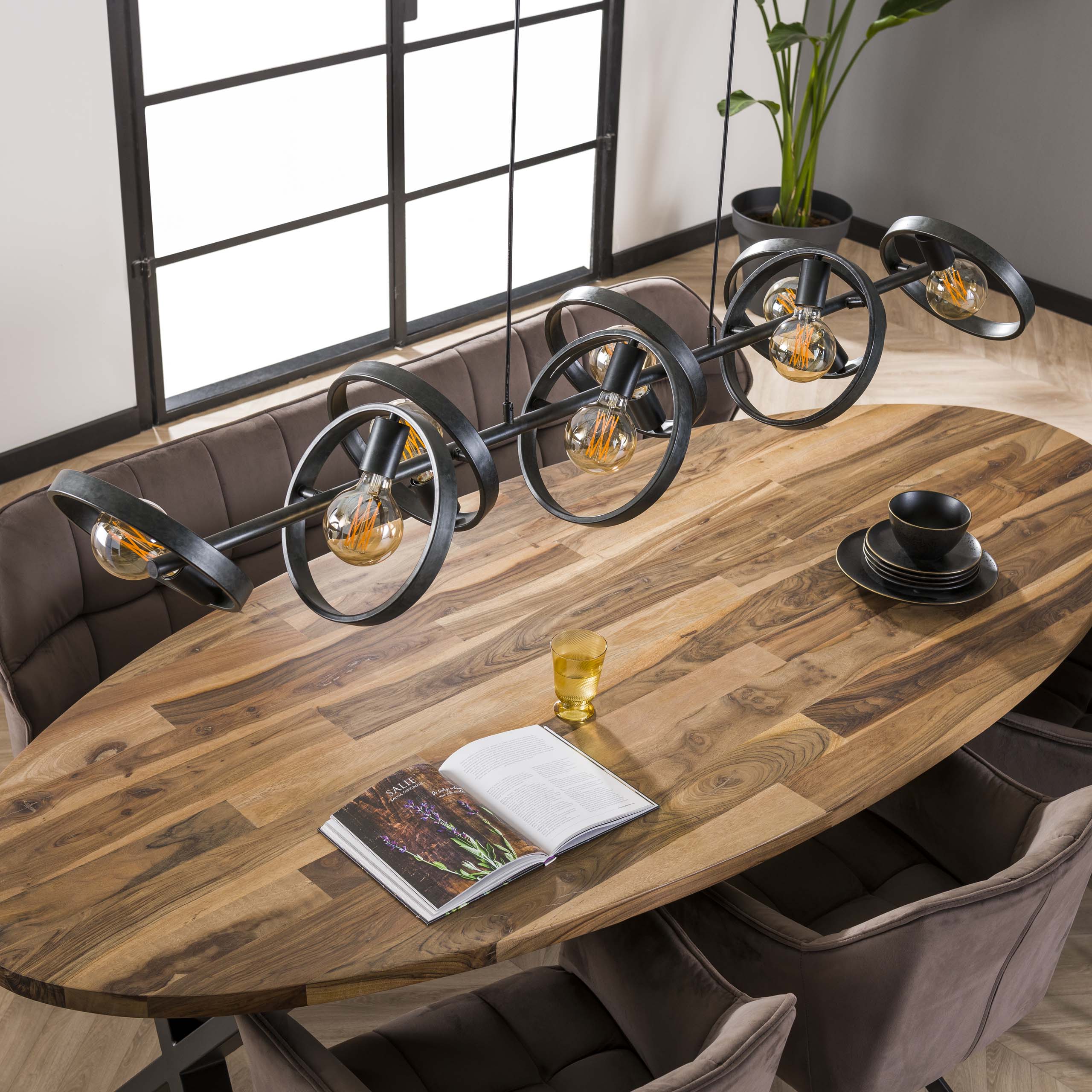 Hanglamp Hover 8 Lichts Charcoal