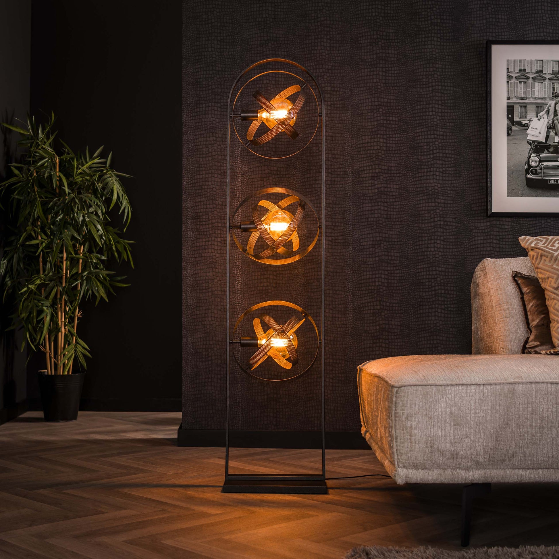Vloerlamp Cosmos 3-lichts / Artic zwart