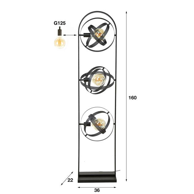 Vloerlamp 3L cosmos mesh