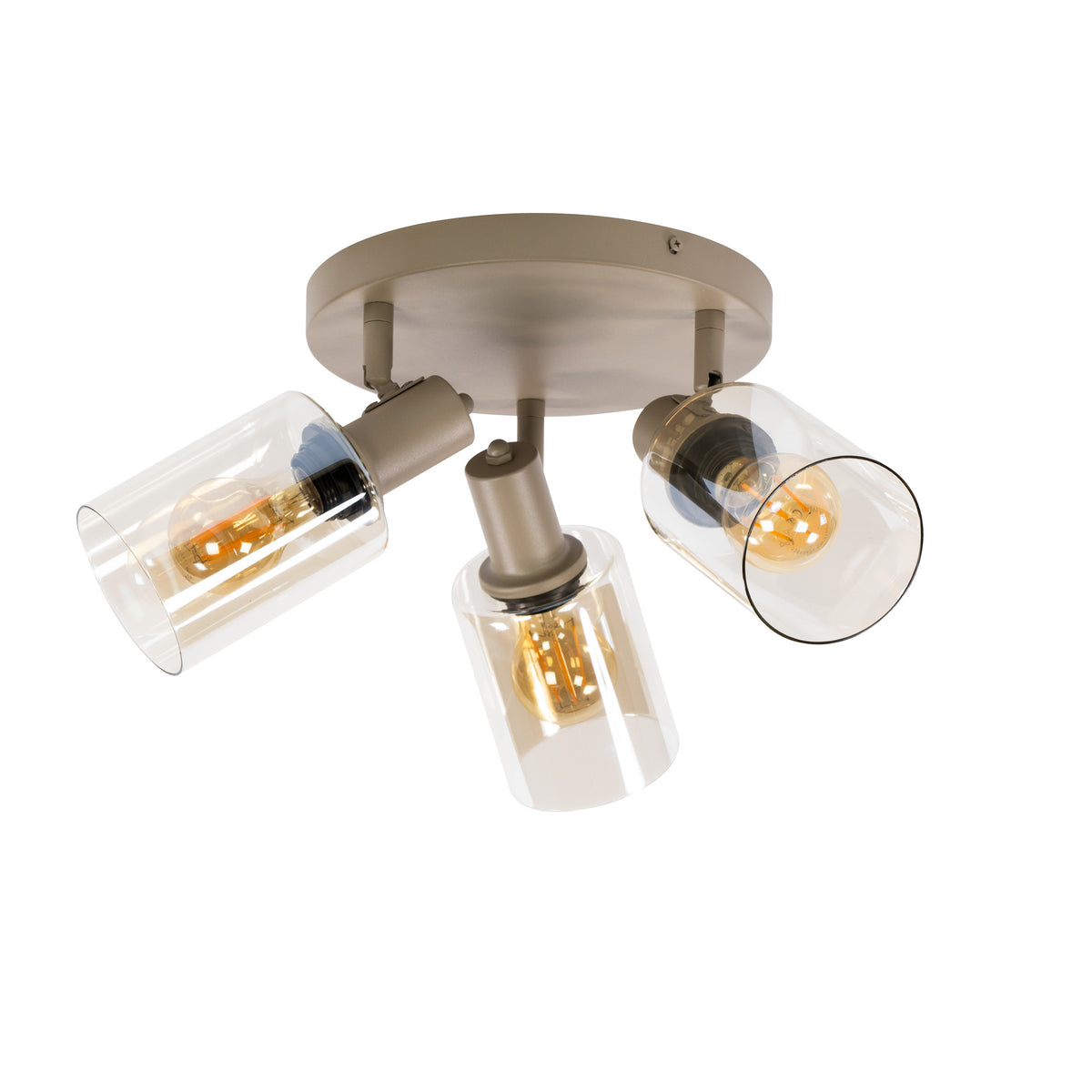 Plafondlamp Sepiora rond 3-lichts / Beige