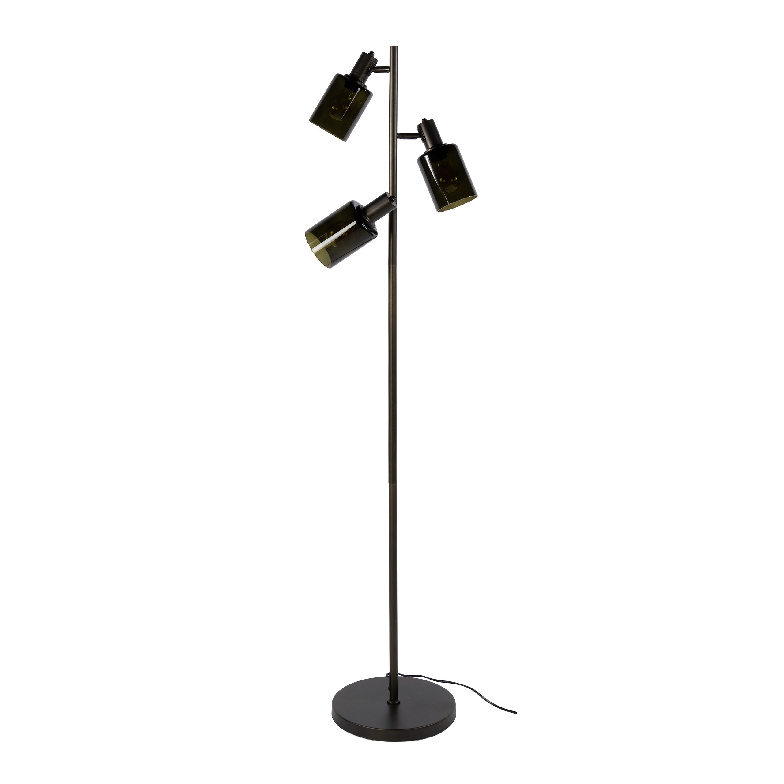 Vloerlamp Sepiora 3-lichts / Sienna bruin