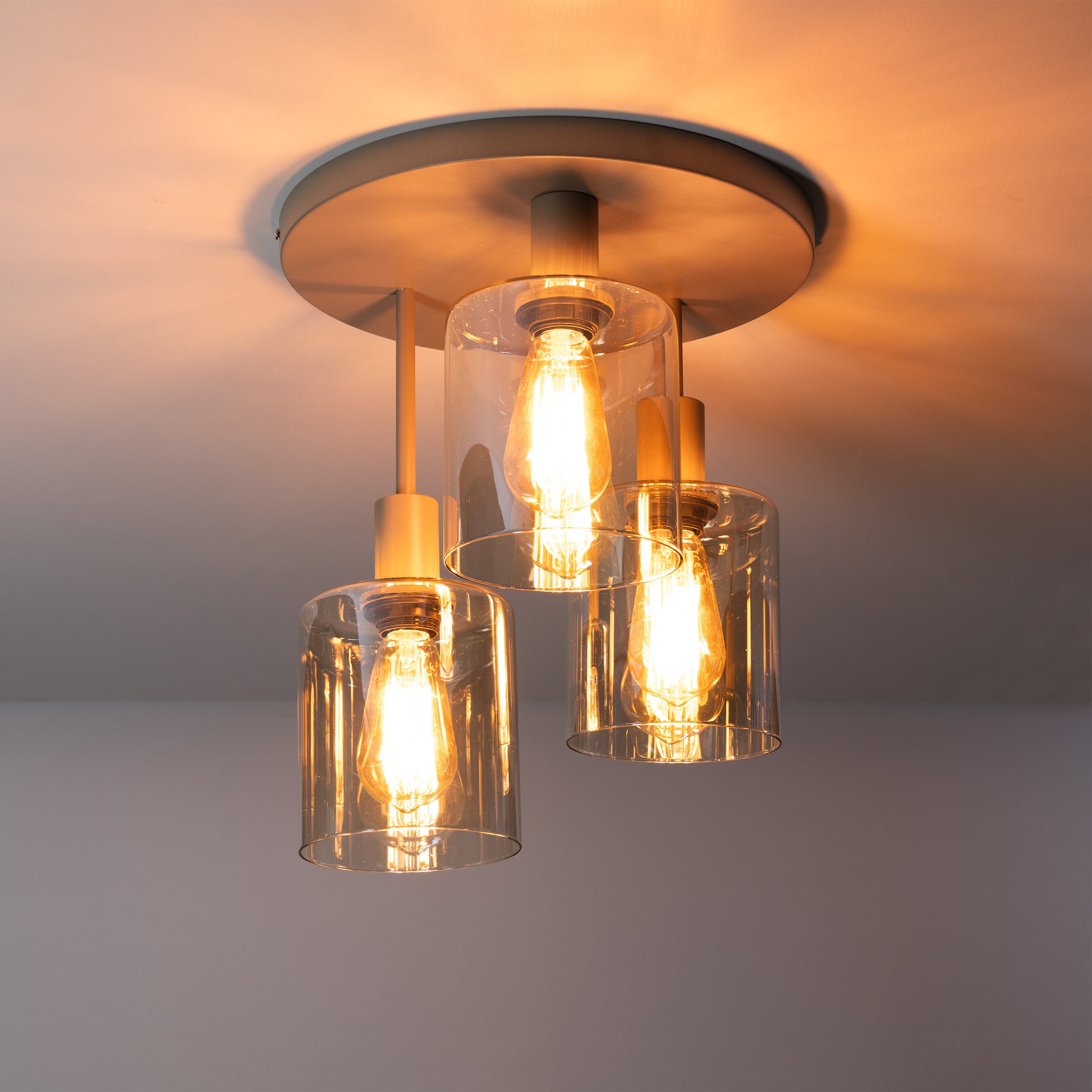 Plafondlamp Sepiora 3-lichts / Beige