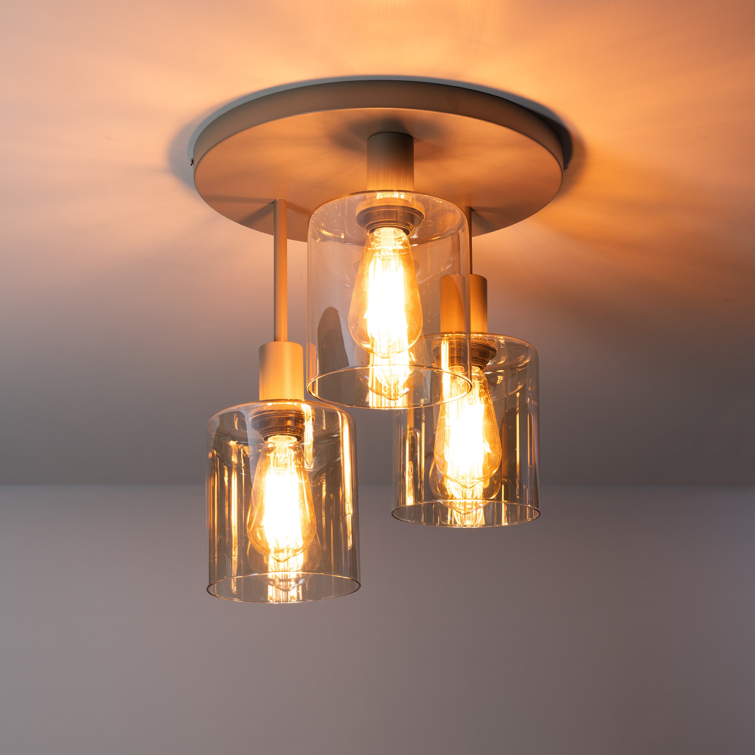 Plafondlamp Sepiora 3-lichts / Beige