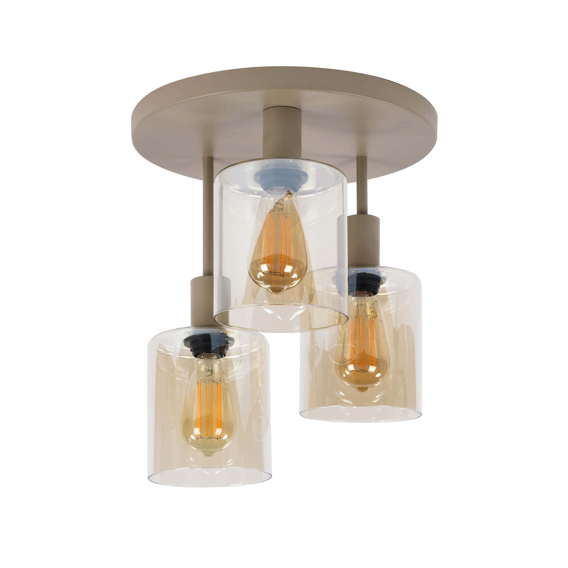 Plafondlamp Sepiora 3-lichts / Beige