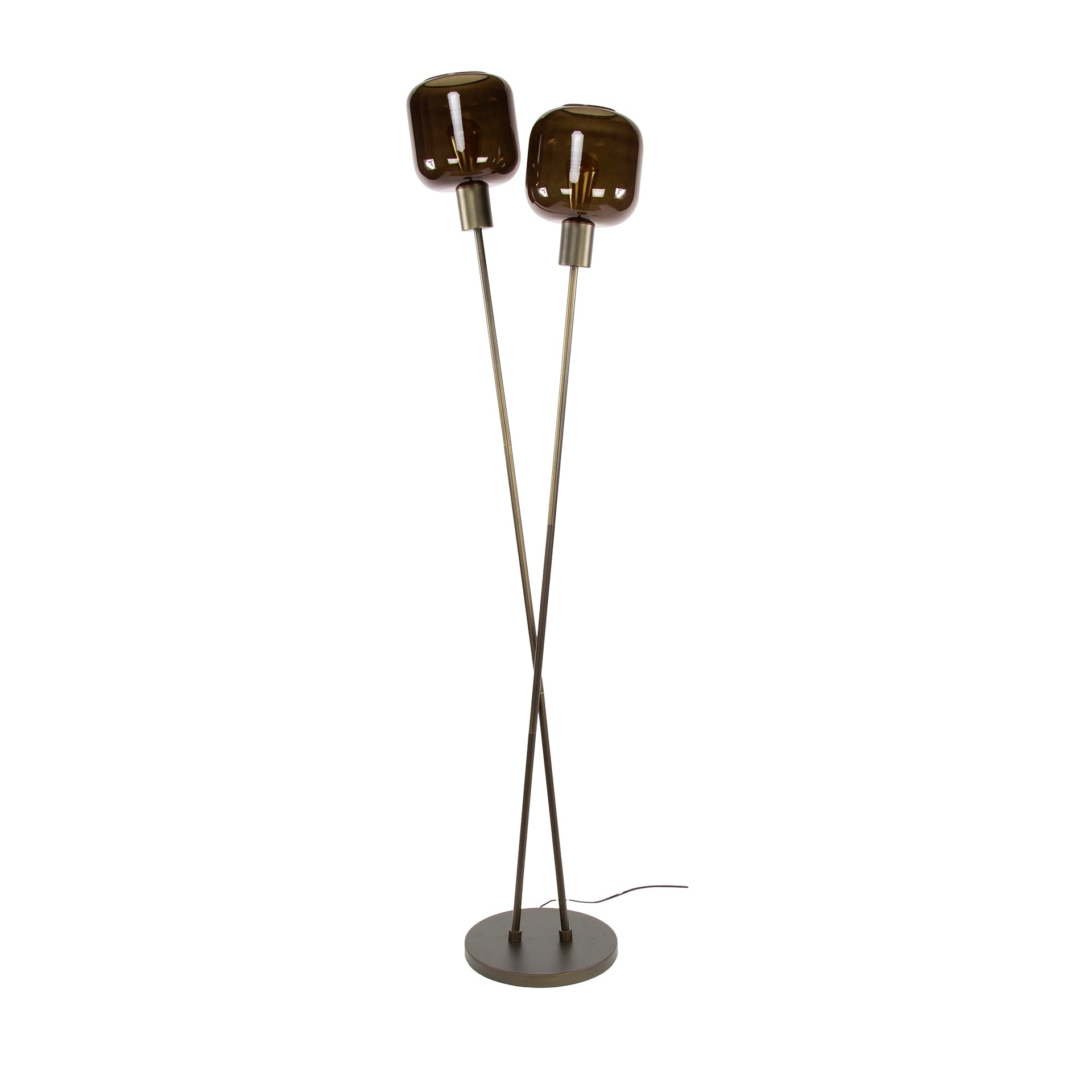 Vloerlamp Bronza 2 Lichts Sienna Bruin
