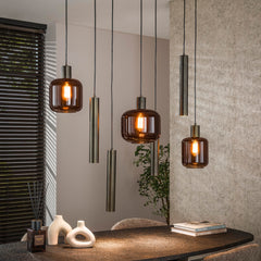 Hanglamp Bronza 4 3 Lichts Sienna Bruin
