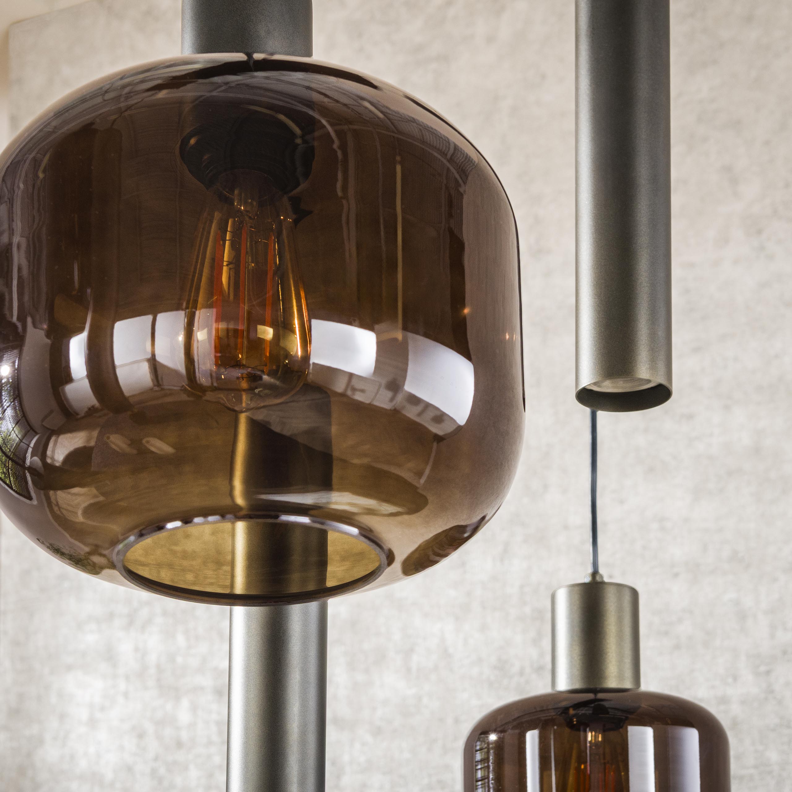 Hanglamp Bronza 4 3 Lichts Sienna Bruin