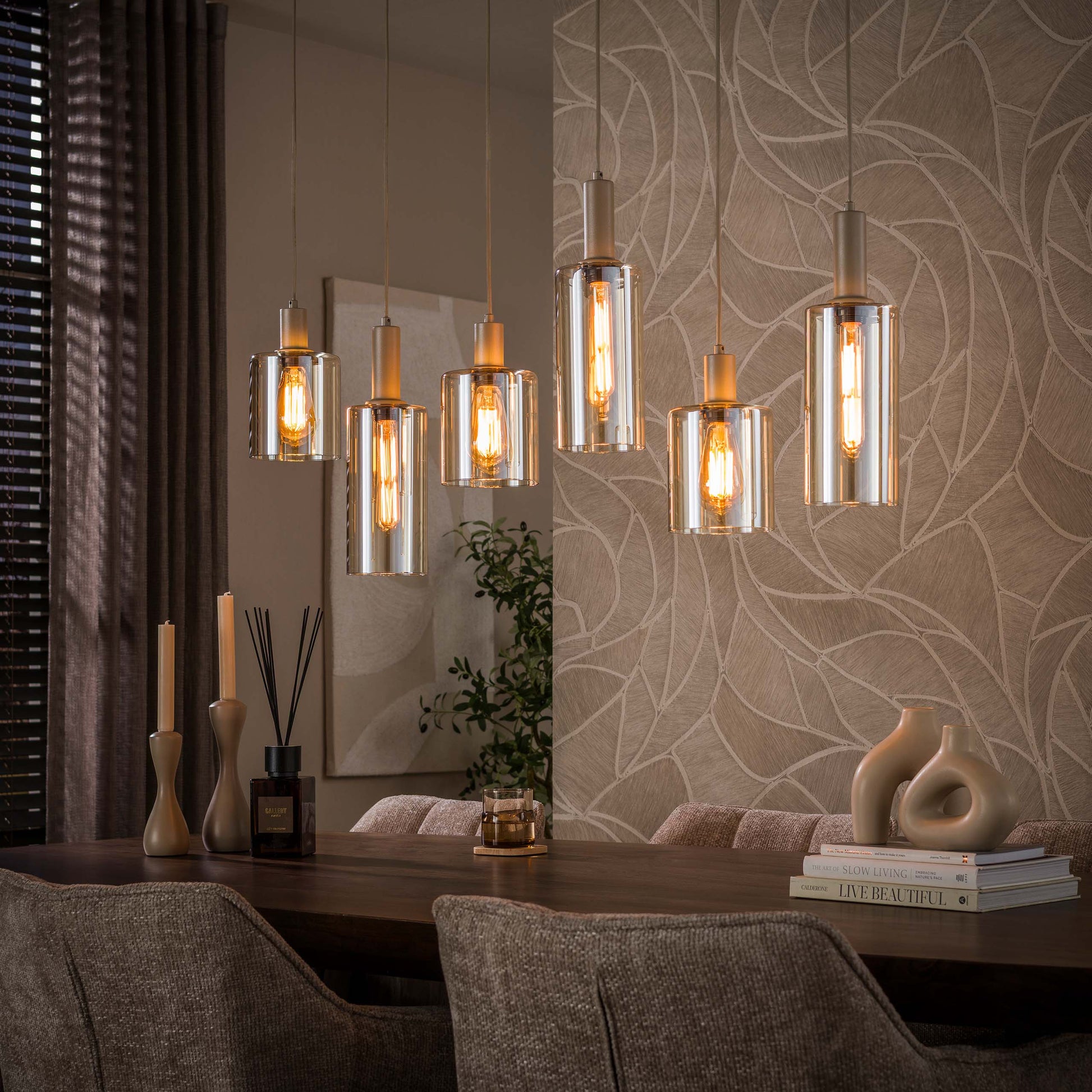Hanglamp Sepiora 6-lichts / Beige
