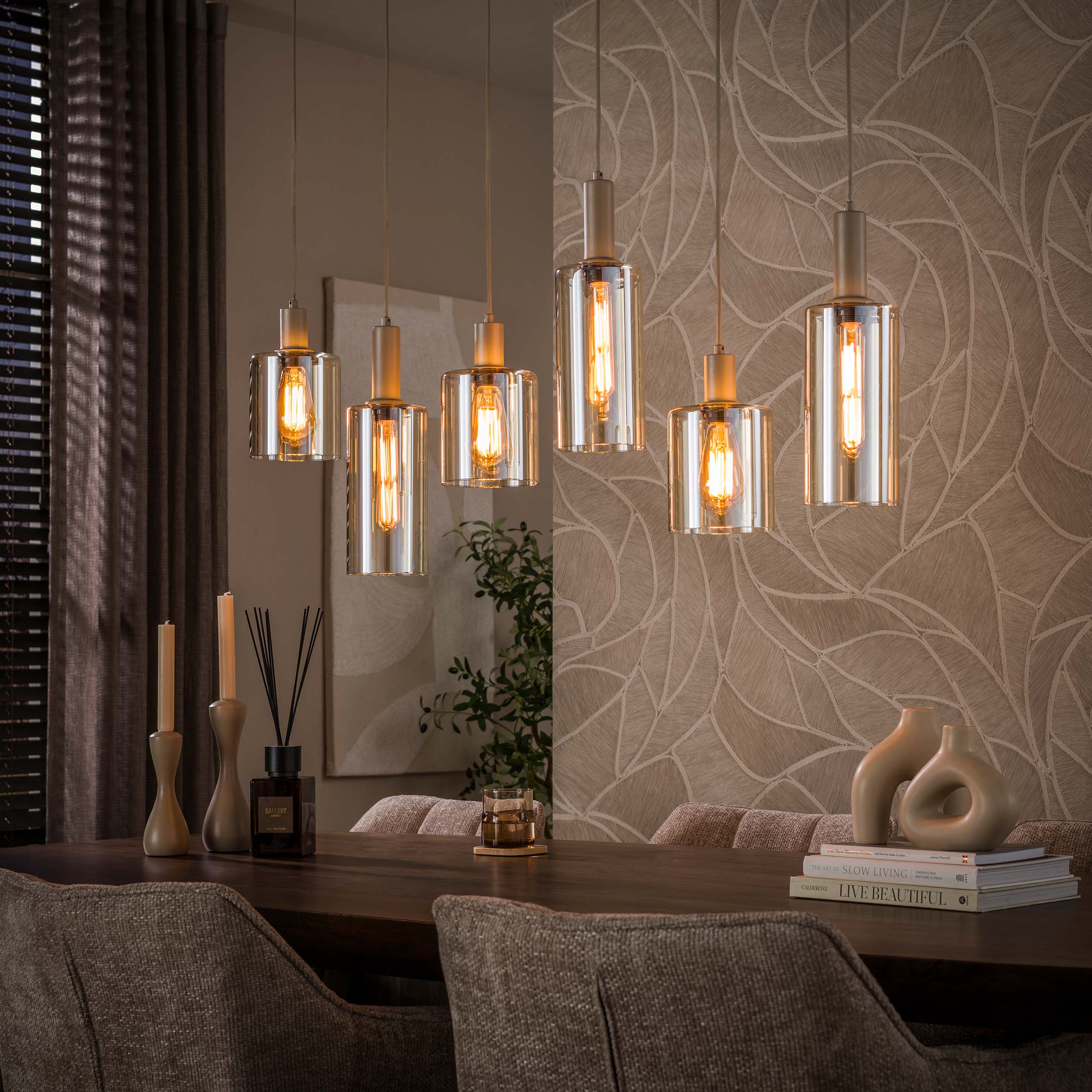 Hanglamp Sepiora 6-lichts / Beige