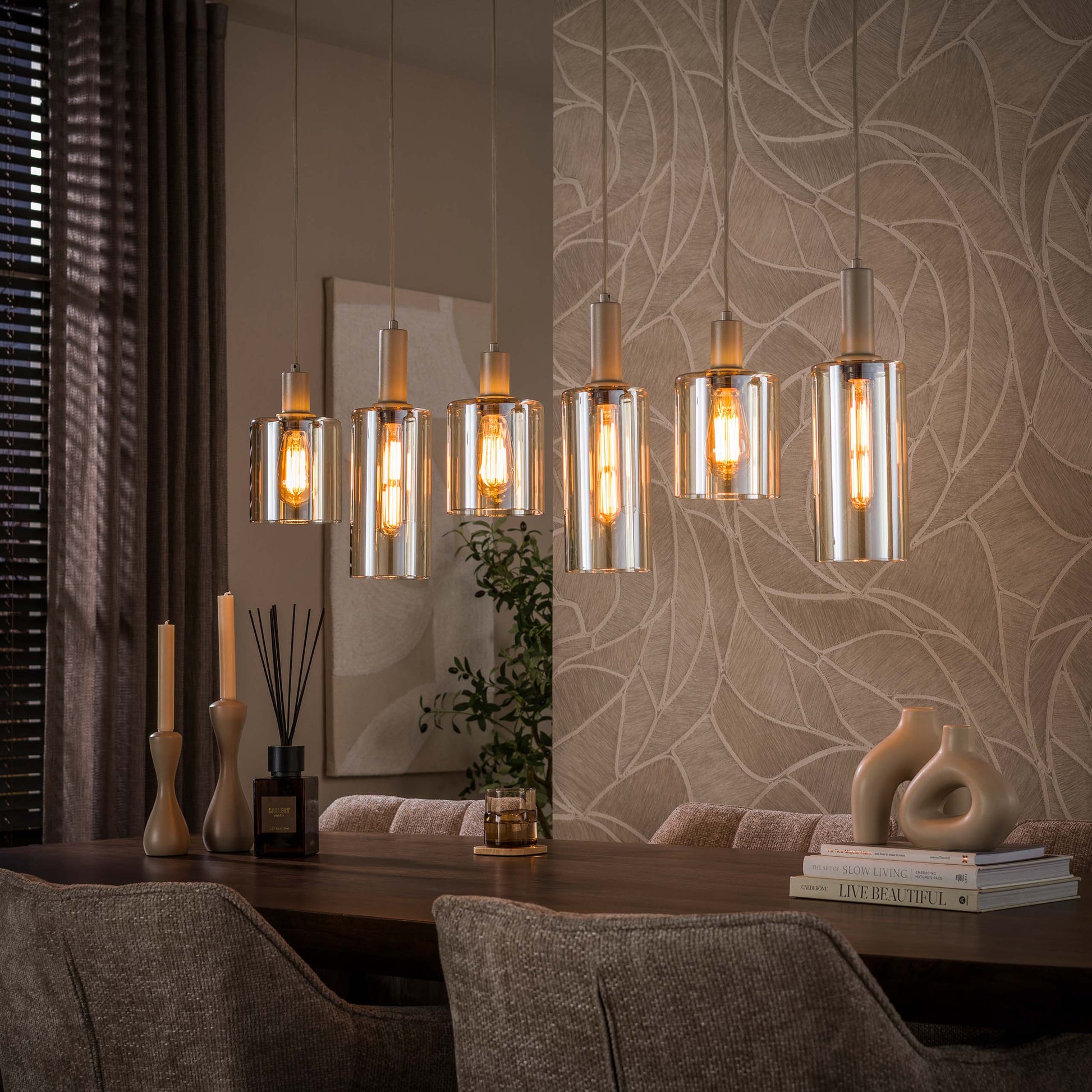 Hanglamp Sepiora 6-lichts / Beige