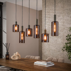 Hanglamp Sepiora 6 Lichts Sienna Bruin