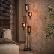 Vloerlamp Sepiora 5-lichts / Sienna bruin