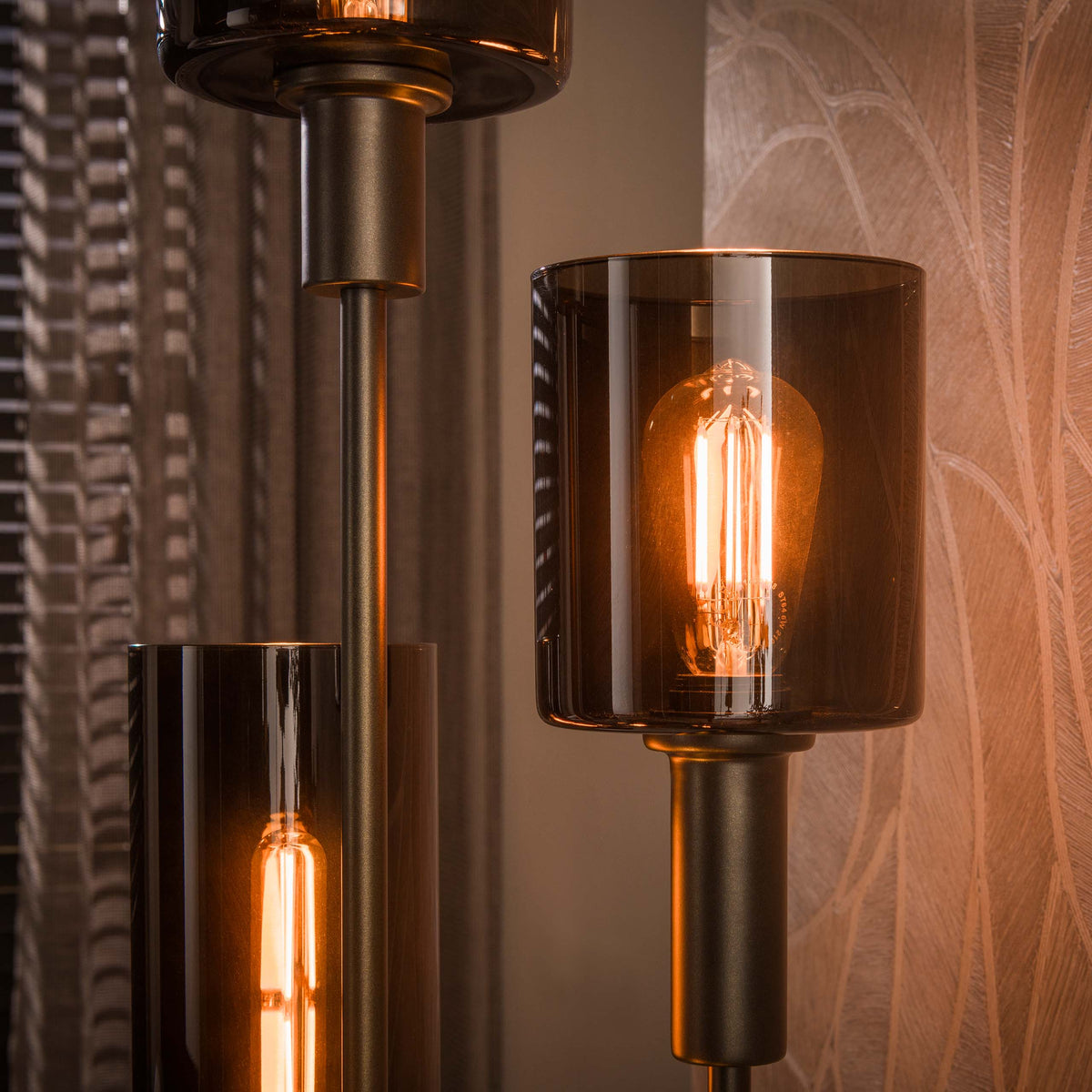 Vloerlamp Sepiora 5-lichts / Sienna bruin